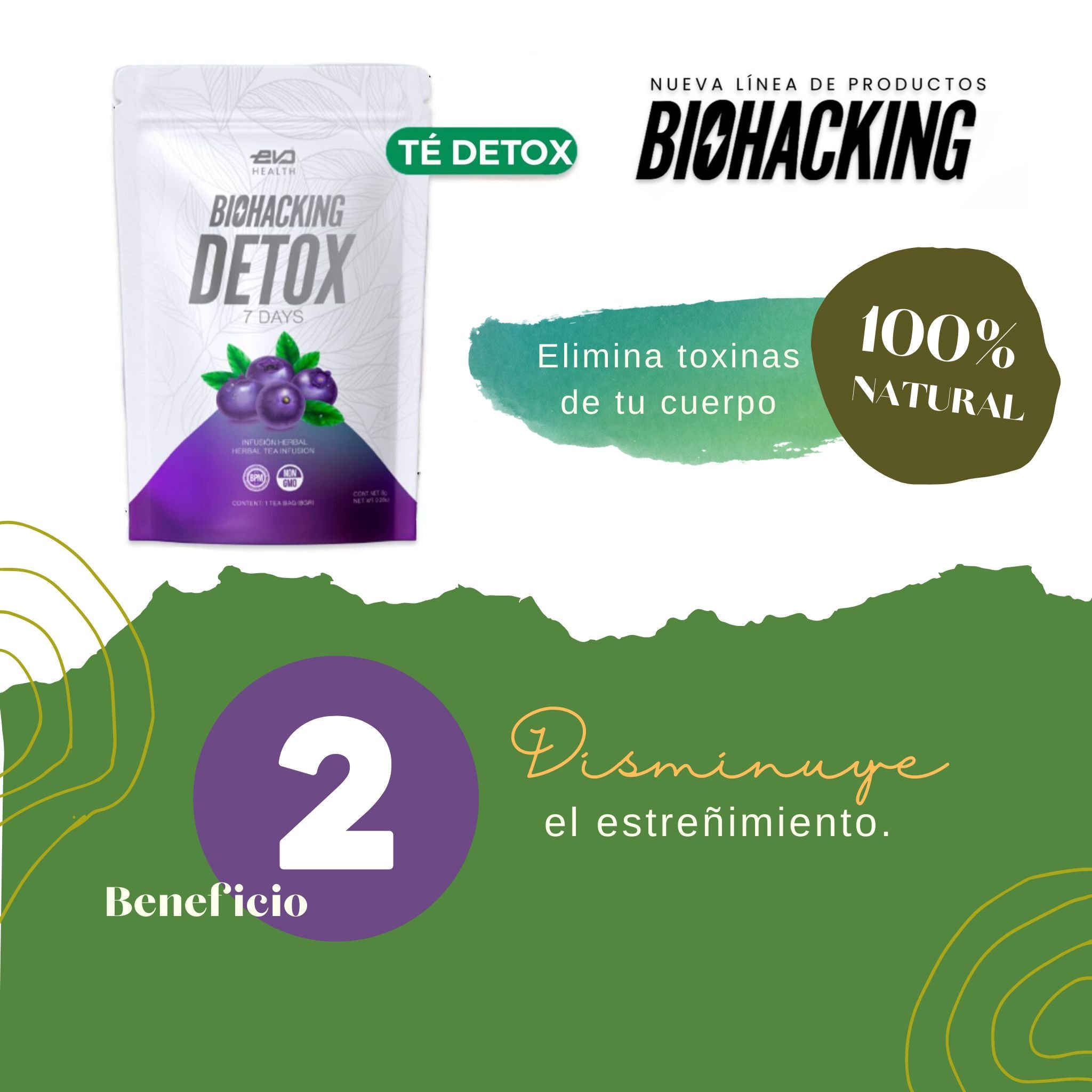 TÉ DETOX BIOHACKING (Paquete de 6 sobres desintoxicante).