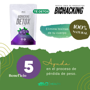 TÉ DETOX BIOHACKING (Paquete de 6 sobres desintoxicante).